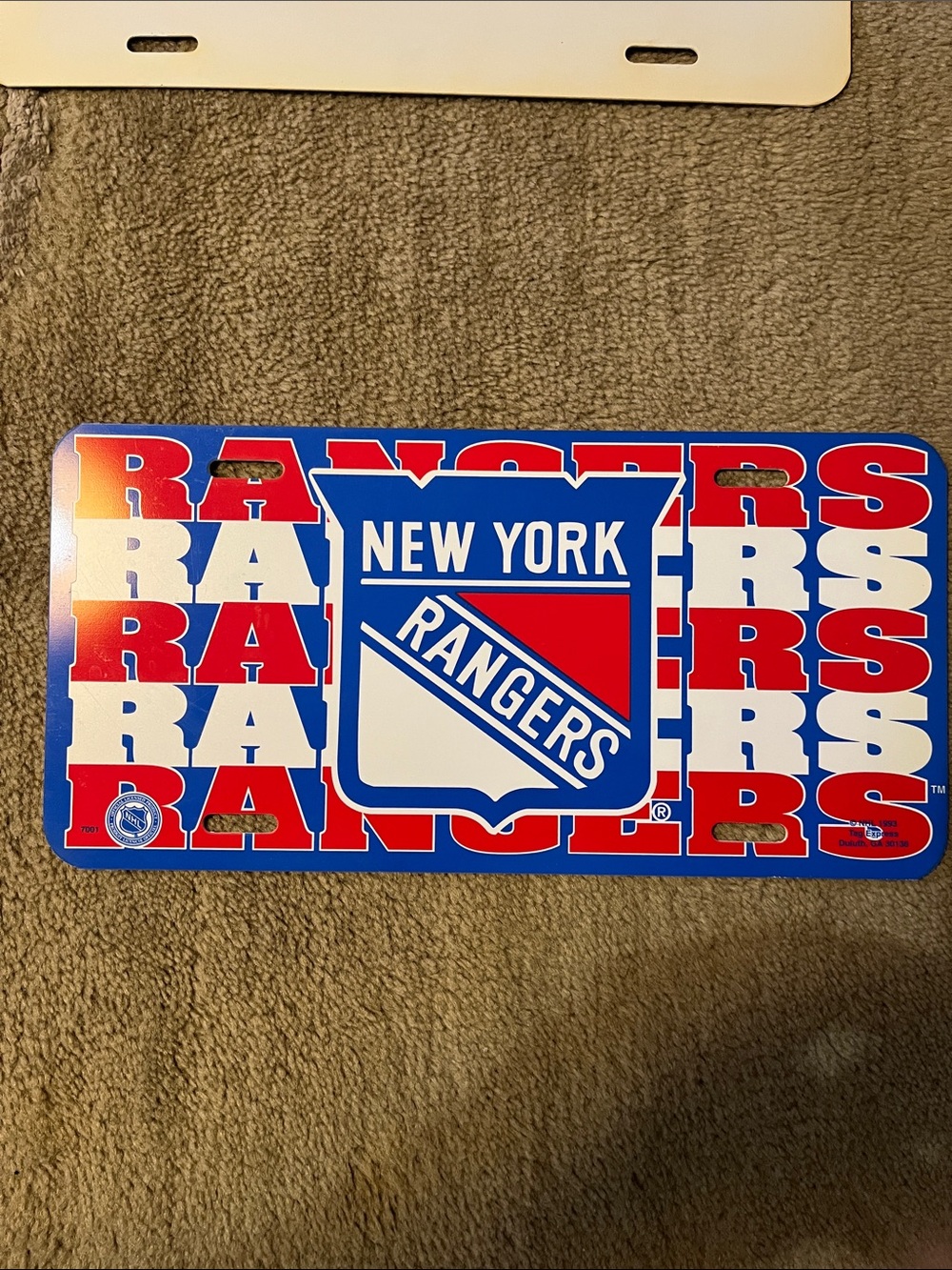 New York Rangers Vintage Booster / License Plate